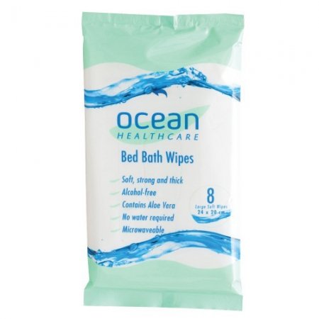 Bath Wipes Ocean 20cm x 24cm 8/Pk x12 Packs