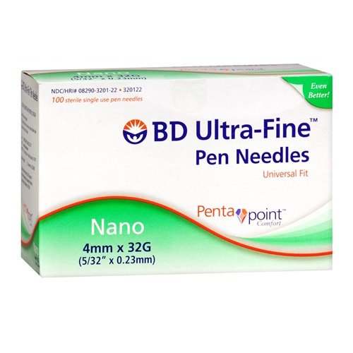 Pen Needle Ultrafine Nano Pen Needle 32g X 4mm 100 Box X 2 Ahns